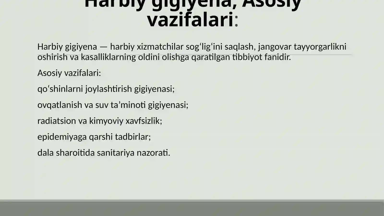 Kazannavadalasharoitidaharbiyxizmatchilarnijovlashlirishningsanitarnazorati. RMvaZMbilanzararlanganhududdaharbiyxizmatchilarniovqatlanitirishningsanitarnazorati 2