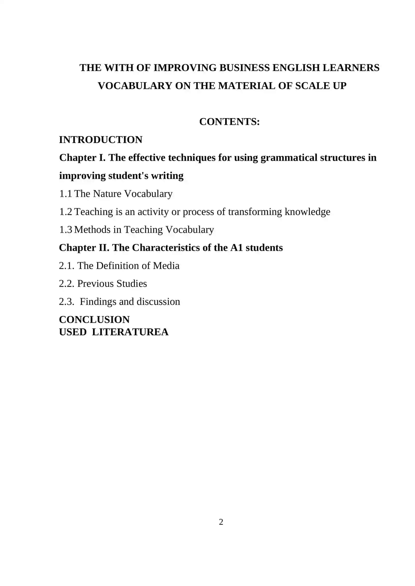 The Effectiveness of Teaching Vocabulary 2