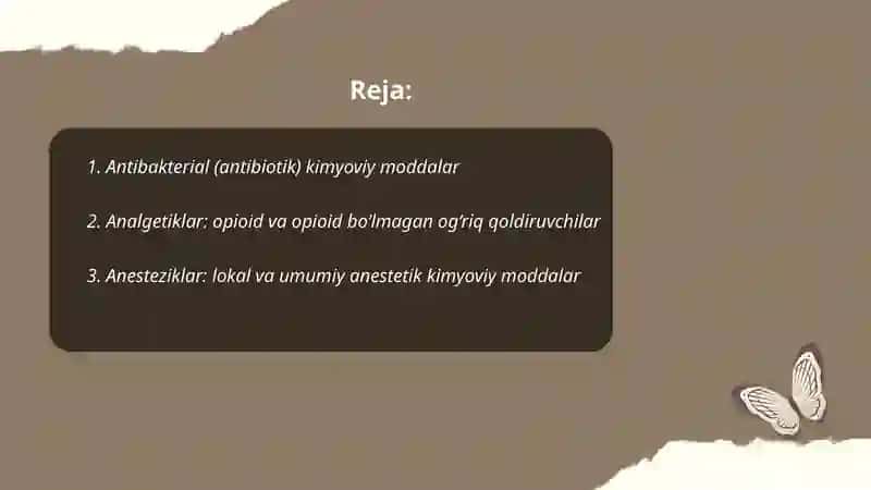 Antibakterial (antibiotik) kimyoviy moddalar 2