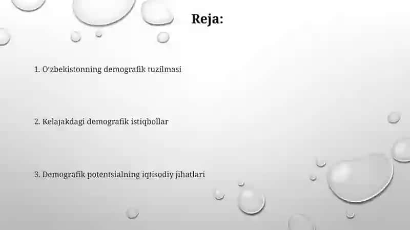 O'zbekistonning demografik salohiyati 2