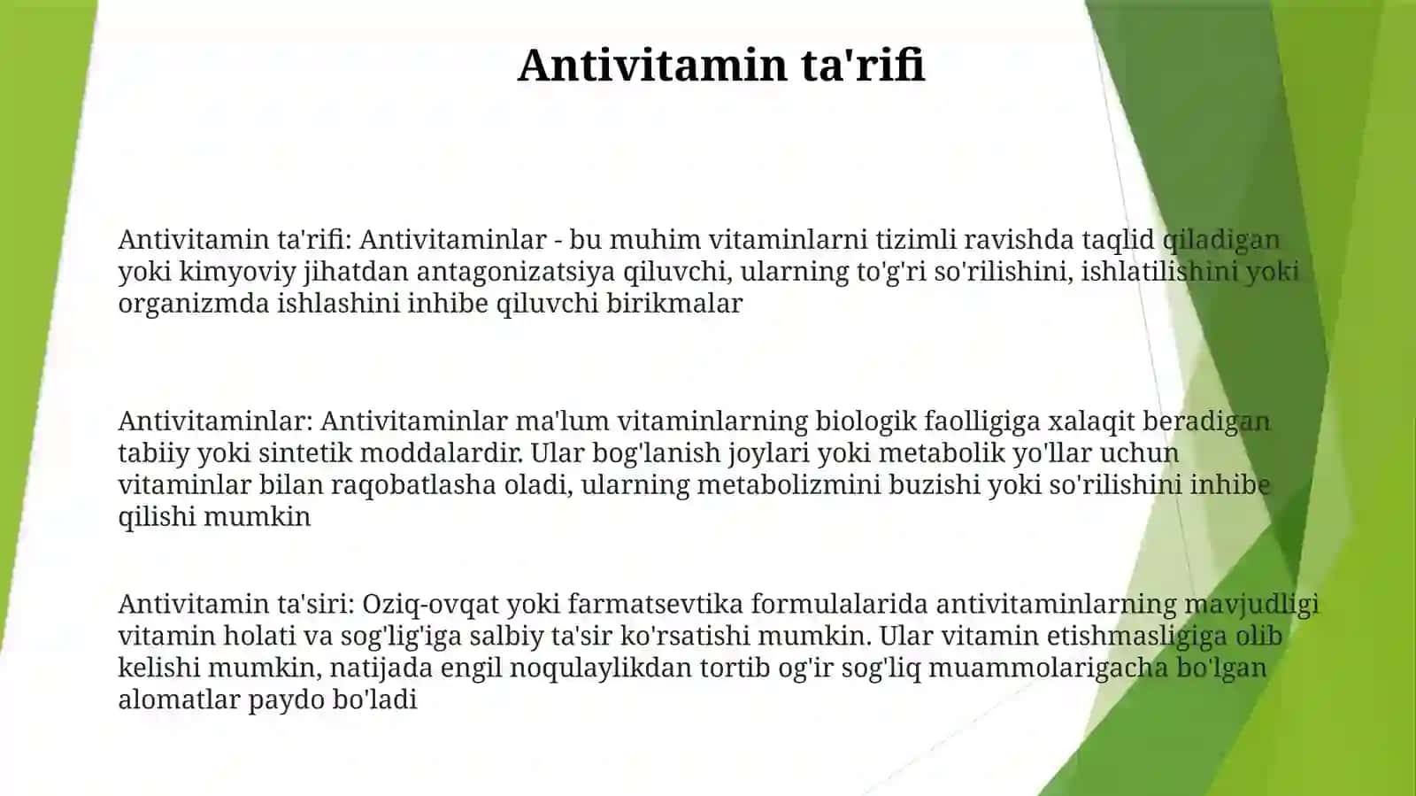 Antivitaminlar 2