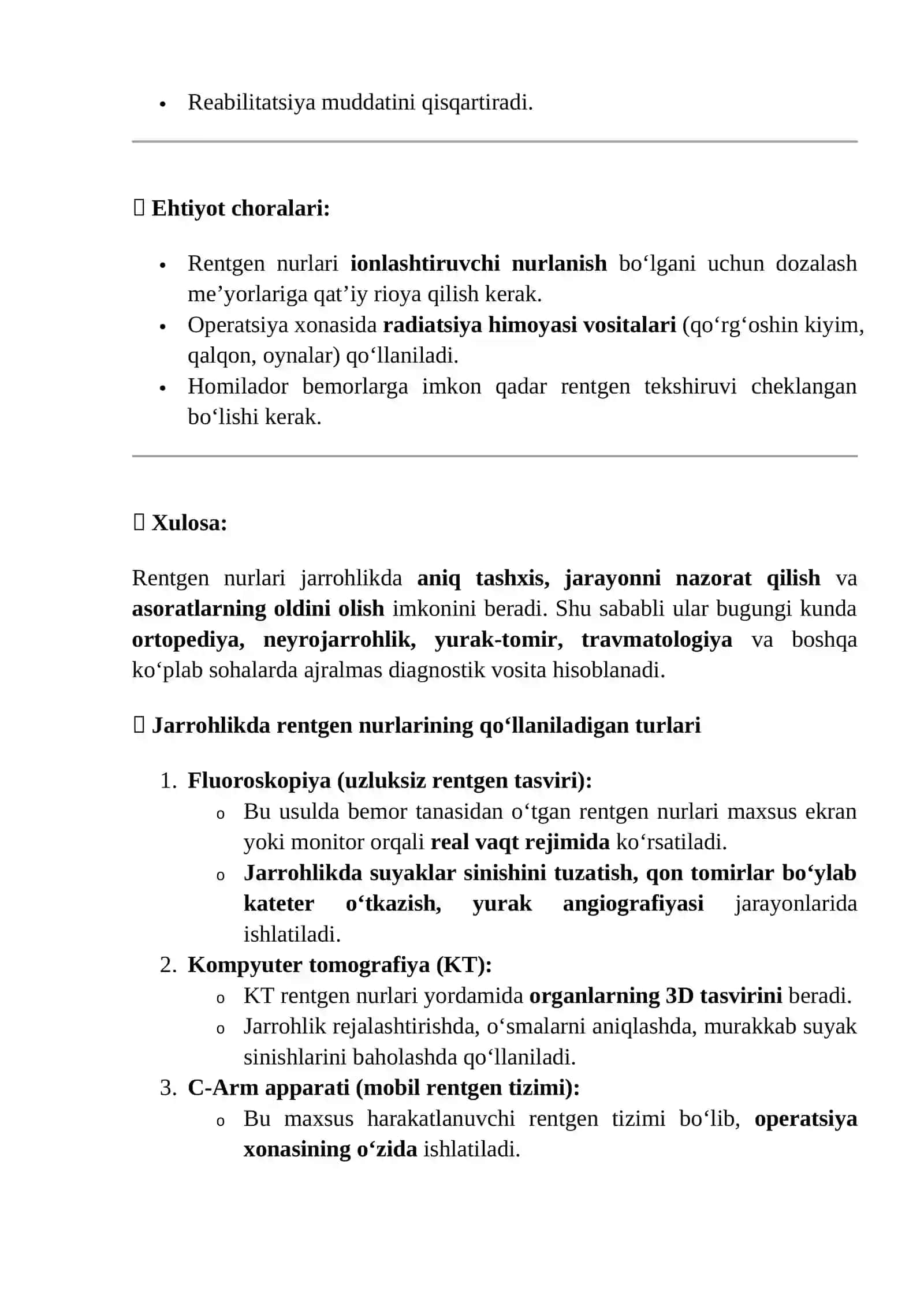 Jarrohlik muolajalarida rentgen nurlaridan foydalanish 2