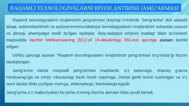 Iqtisodiy yo‘nalishdagi maqsadli jamg‘armalar 2