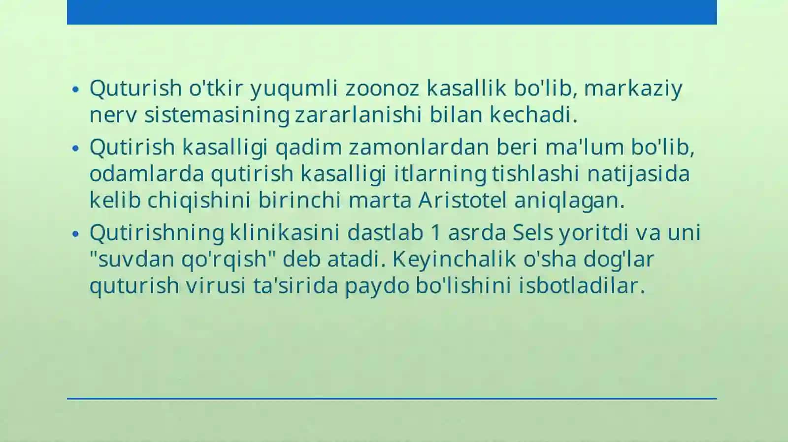 Qutirishkasalligining dunyo yuzi bo’yicha tarqalish ko’rsatkichi 2
