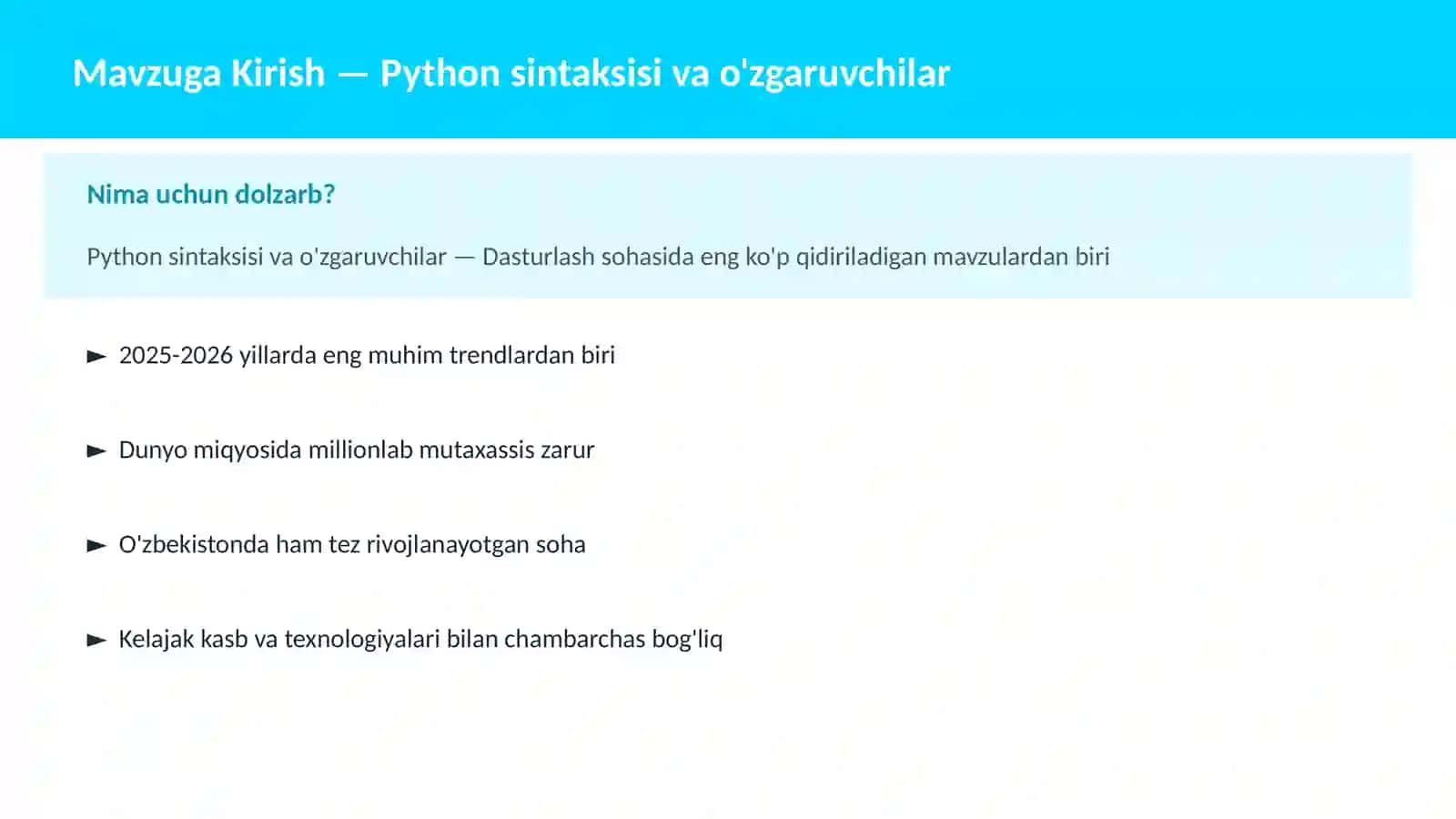 DASTURLASH | PYTHON DASTURLASH 2