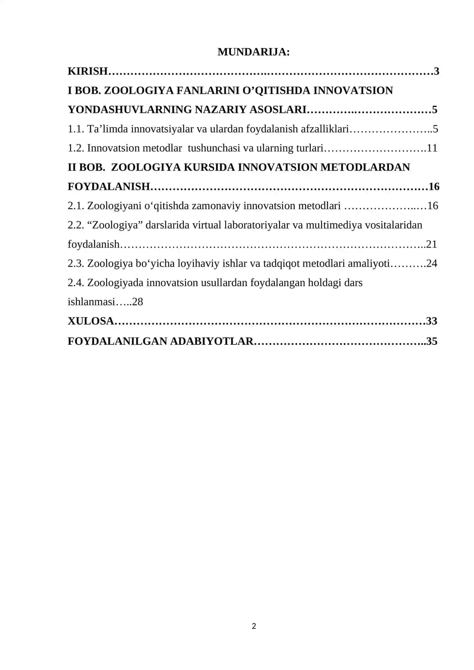 BIOLOGIYA OʻQITISH METODIKASI FANIDAN” 2