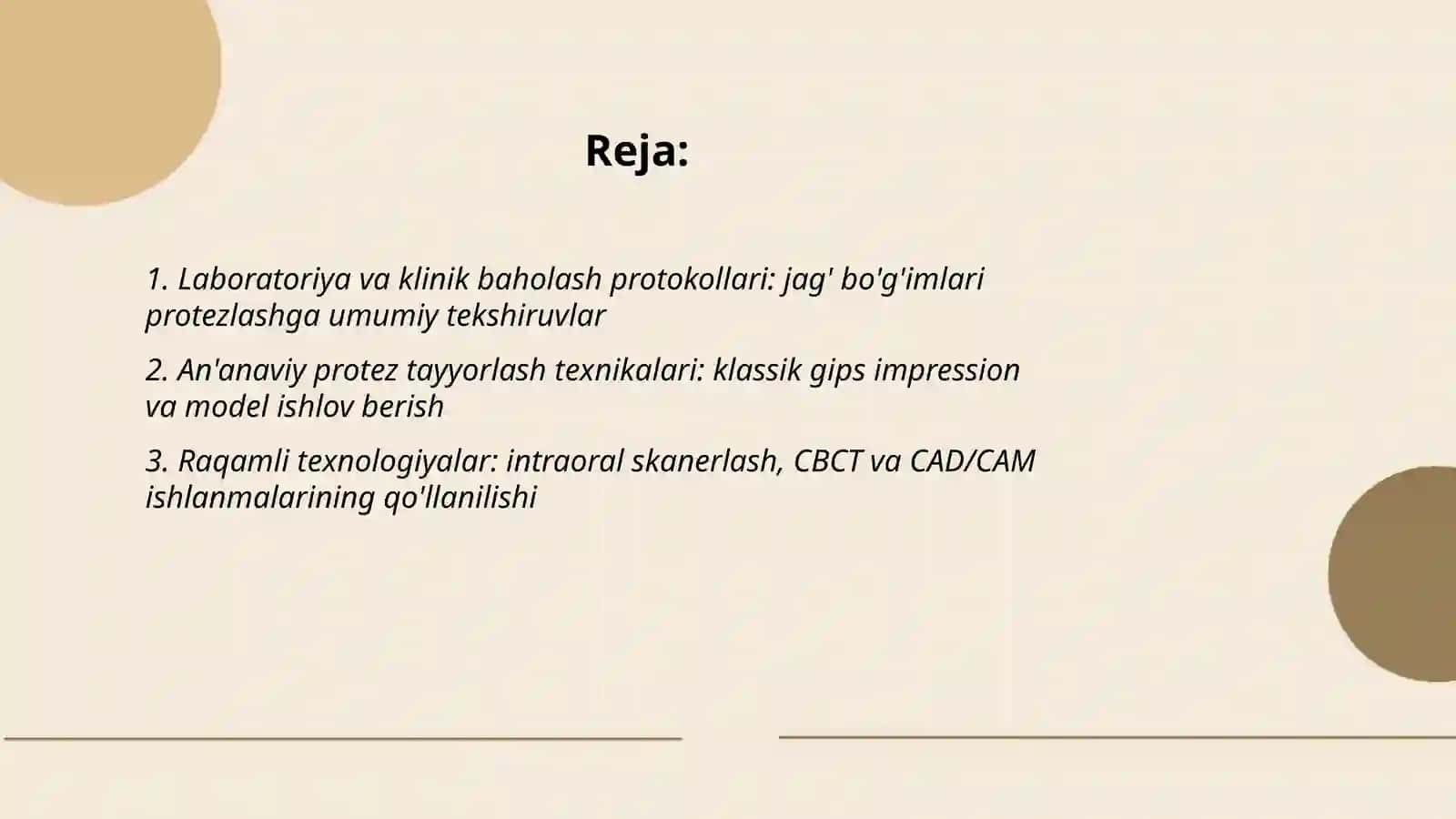 Soxta jag' bo'g'imlari mavjud bo'lgan bemorlarni protezlashda umumiy amaliyot 2