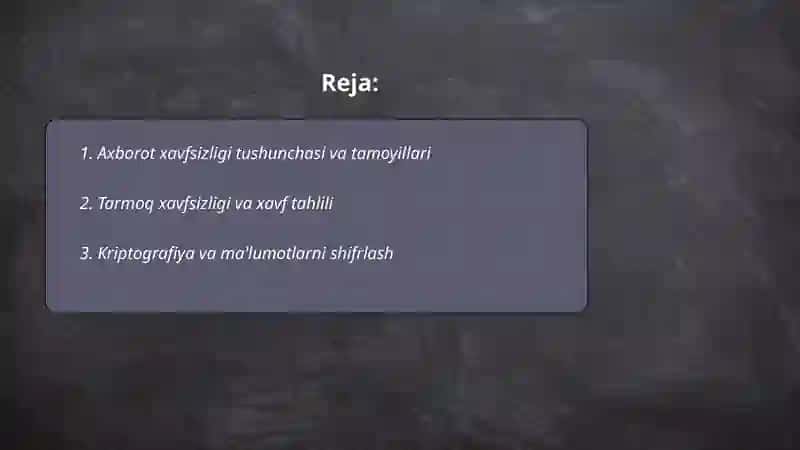 Axborot xavfsizligi 2