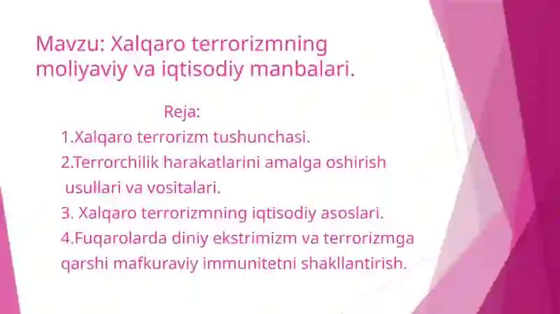 Ekstrimizm va Terrorizmga qarshi kurashishning ma'naviy va moliyaviy asoslari 2