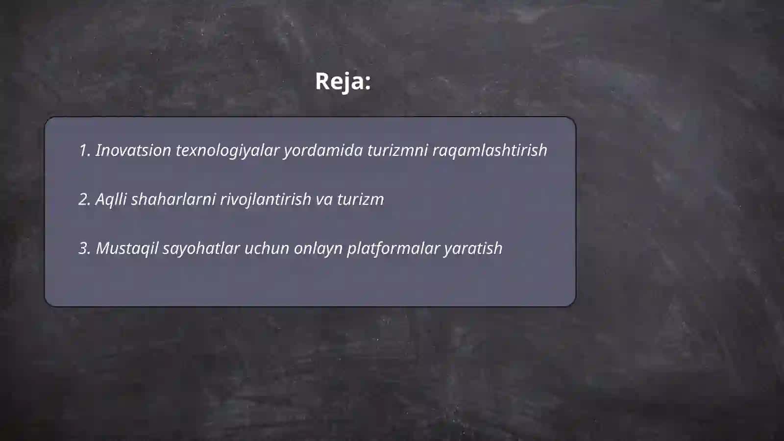 Inovatsion turizm biznesini rivojlantirish 2