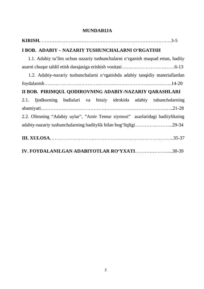 Adabiyot o‘qitish metodikasi 2