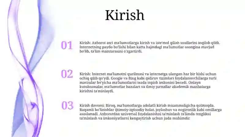 Kirish: Axborot asri ma'lumotlarga kirish va iste'mol qilish usullarini inqilob qildi 2