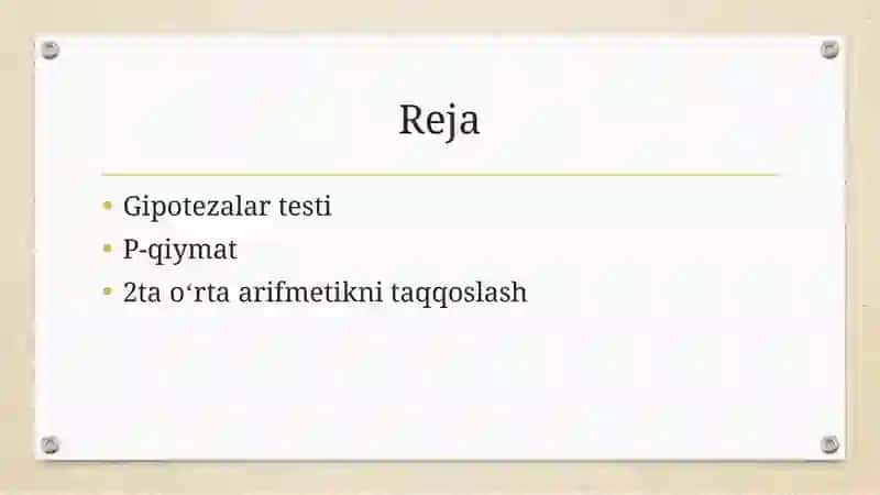 Parametrlarni baholash usullari 2