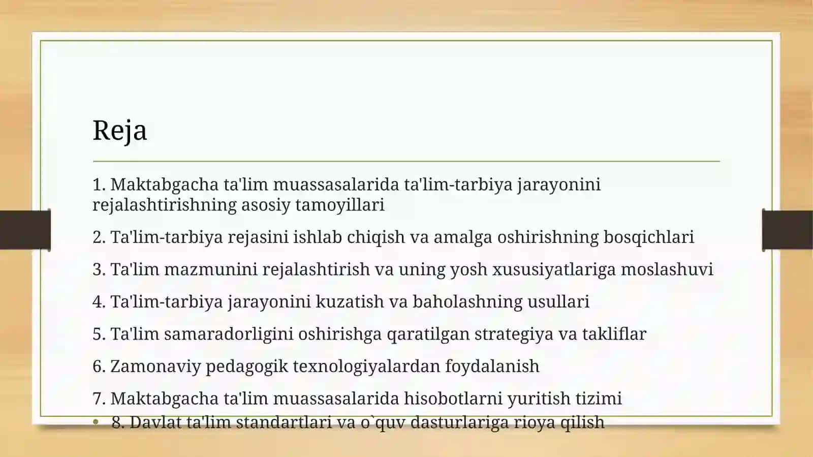 Maktabgacha talim muasasalarida talim tarbiya ishini rejalashtirish va xisobga olish 2