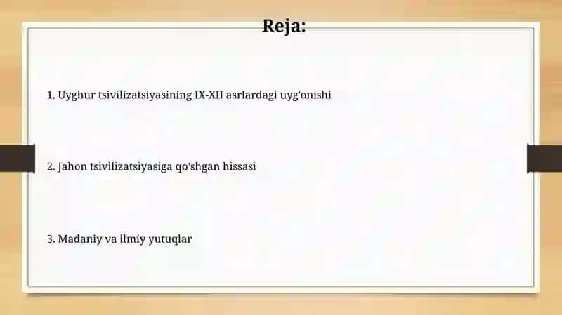 Uyghur tsivilizatsiyasining IX-XII asrlardagi uyg'onishi 2