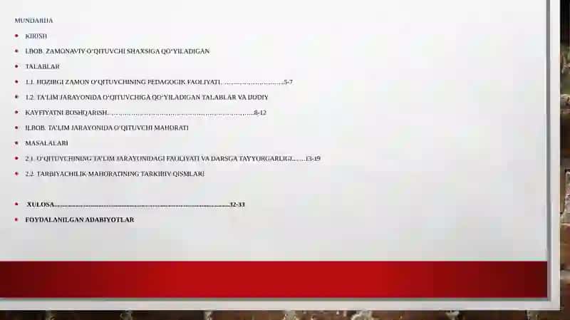 O‘qituvchiga qo‘yiladigan zamonaviy talablar 2