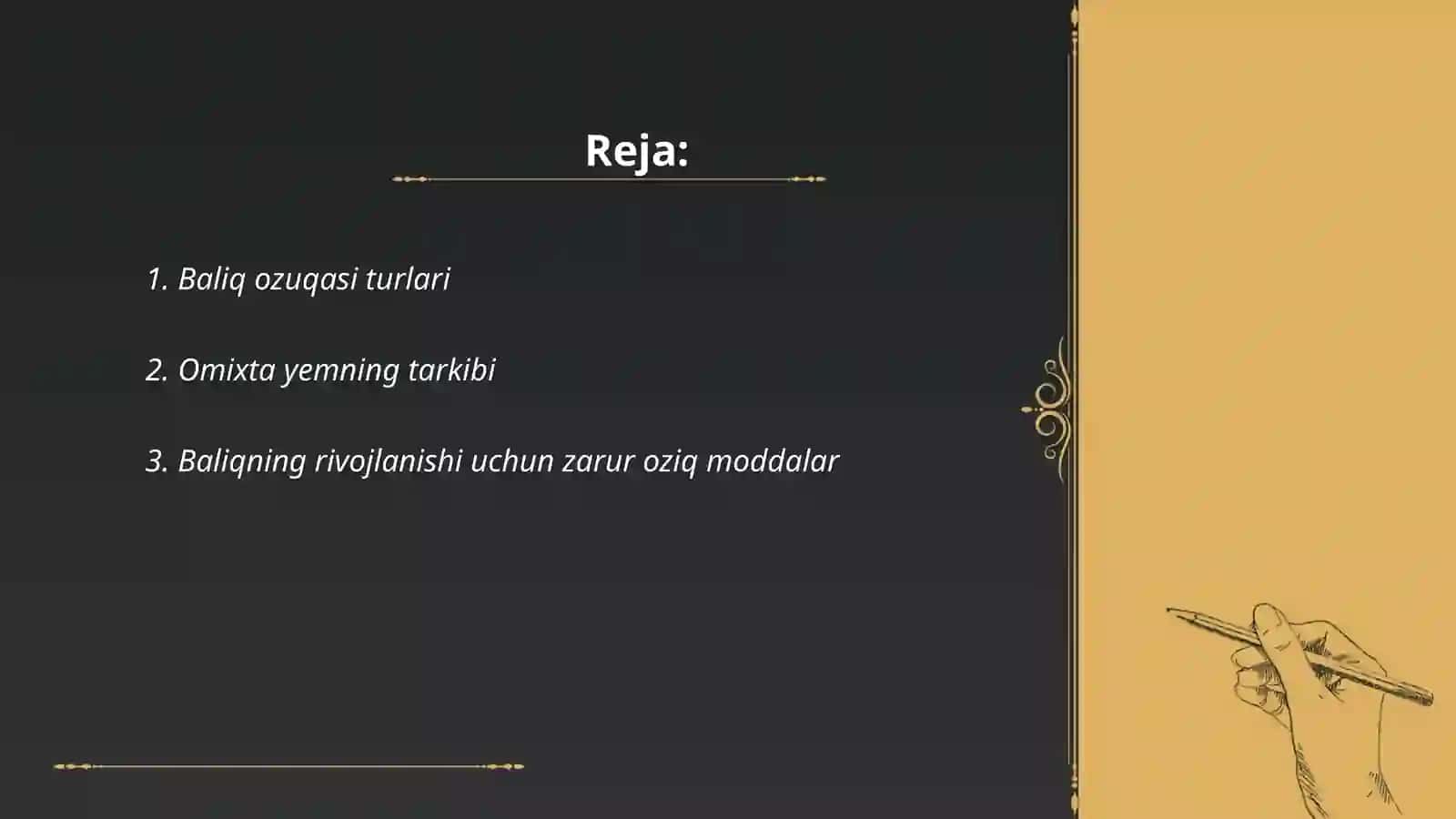 Baliqlar uchun omixta yemlar 2