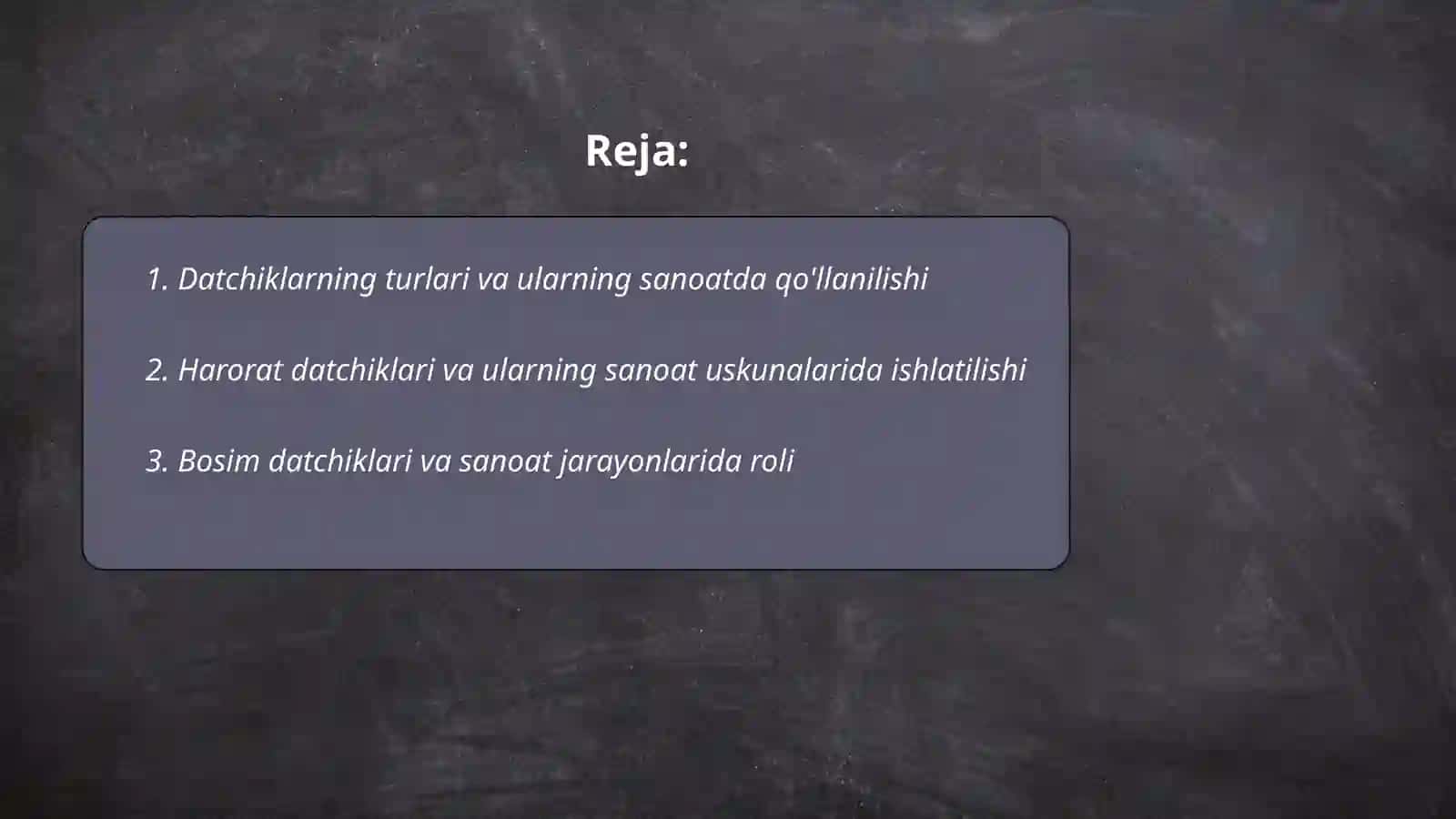 Datchiklar asosidagi sanoat elektron qurilmalari 2