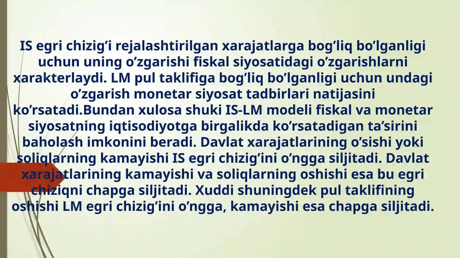 IS-LM modelida makroiqtisodiy muvozanat 2