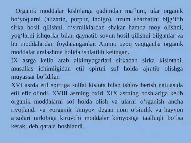 Organikkimyo asoslari 2