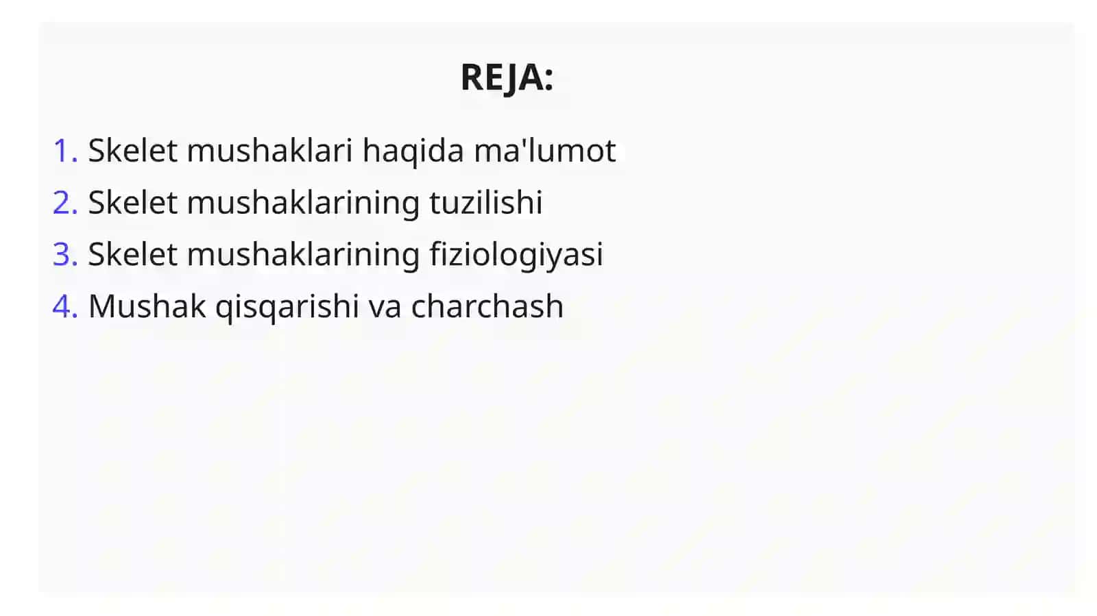 Mushaklar Fiziologiyasi: Skelet Mushaklarining Fiziologik Xossalari 2