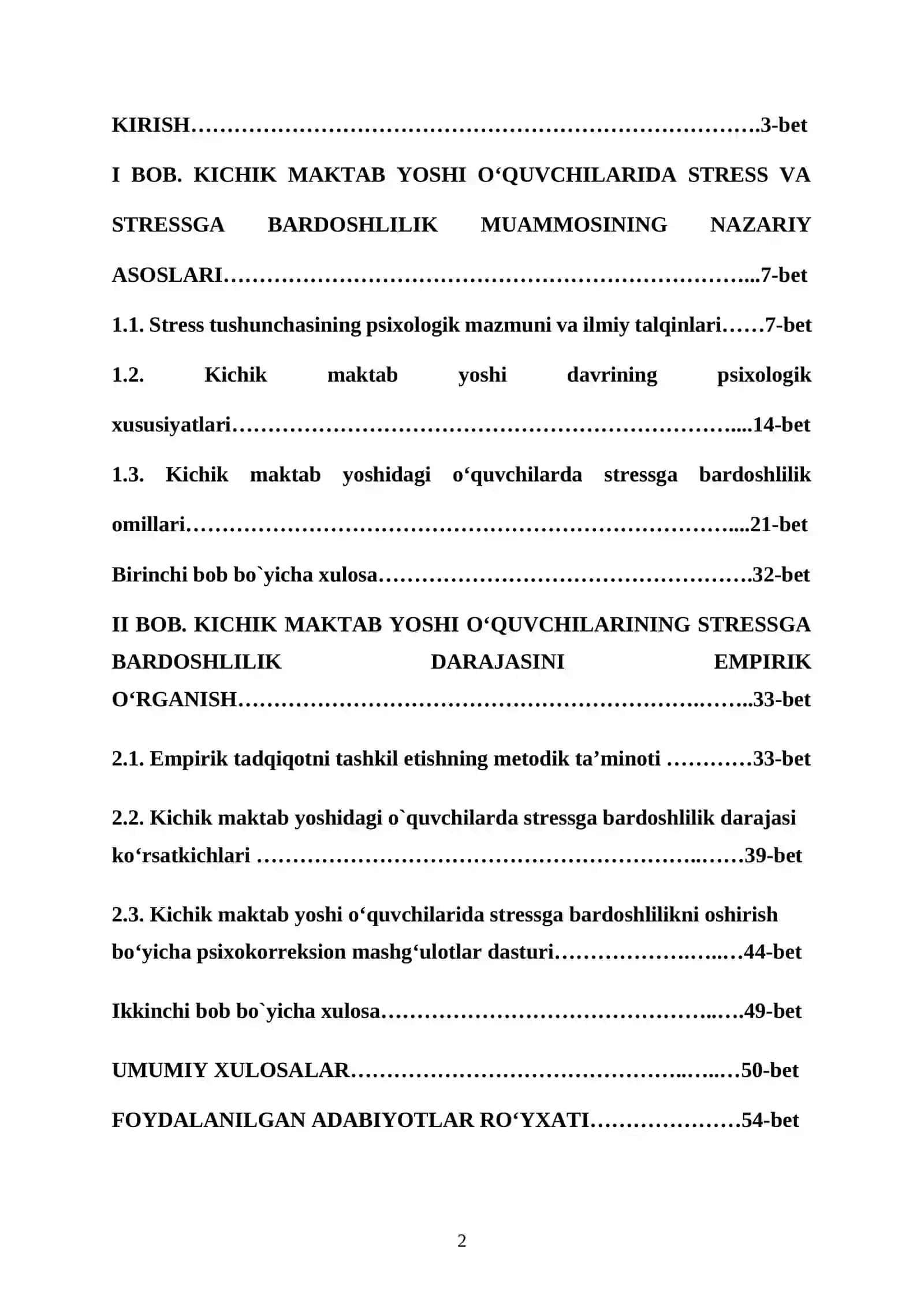 KICHIK MAKTAB YOSHI OʻQUVCHILARNING STRESSGA BARDOSHLILIK OMILLARINI PSIXOLOGIK DARAJASINI OʻRGANISH 2