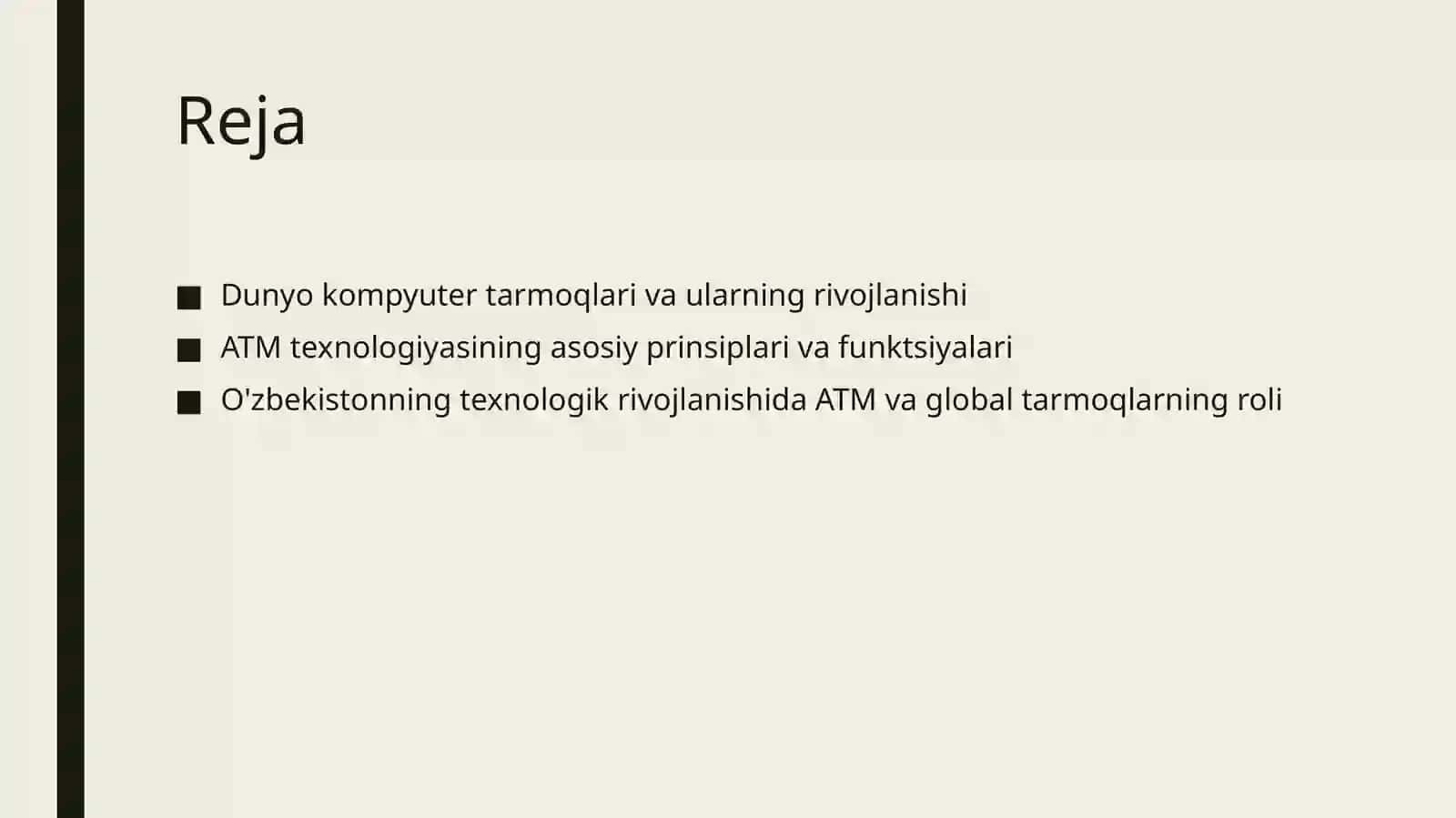 Global kompyuter tarmoqlari. ATM texnalogiyasi 2