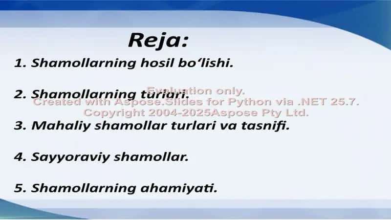 Shamollar turlari va tahlili 2