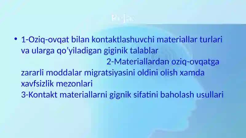 Mahsulot xavfsizligi va gigiena 2
