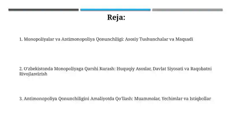 Monopoliya va davlatning monopoliyalarga qarshi qonunchiligi 2