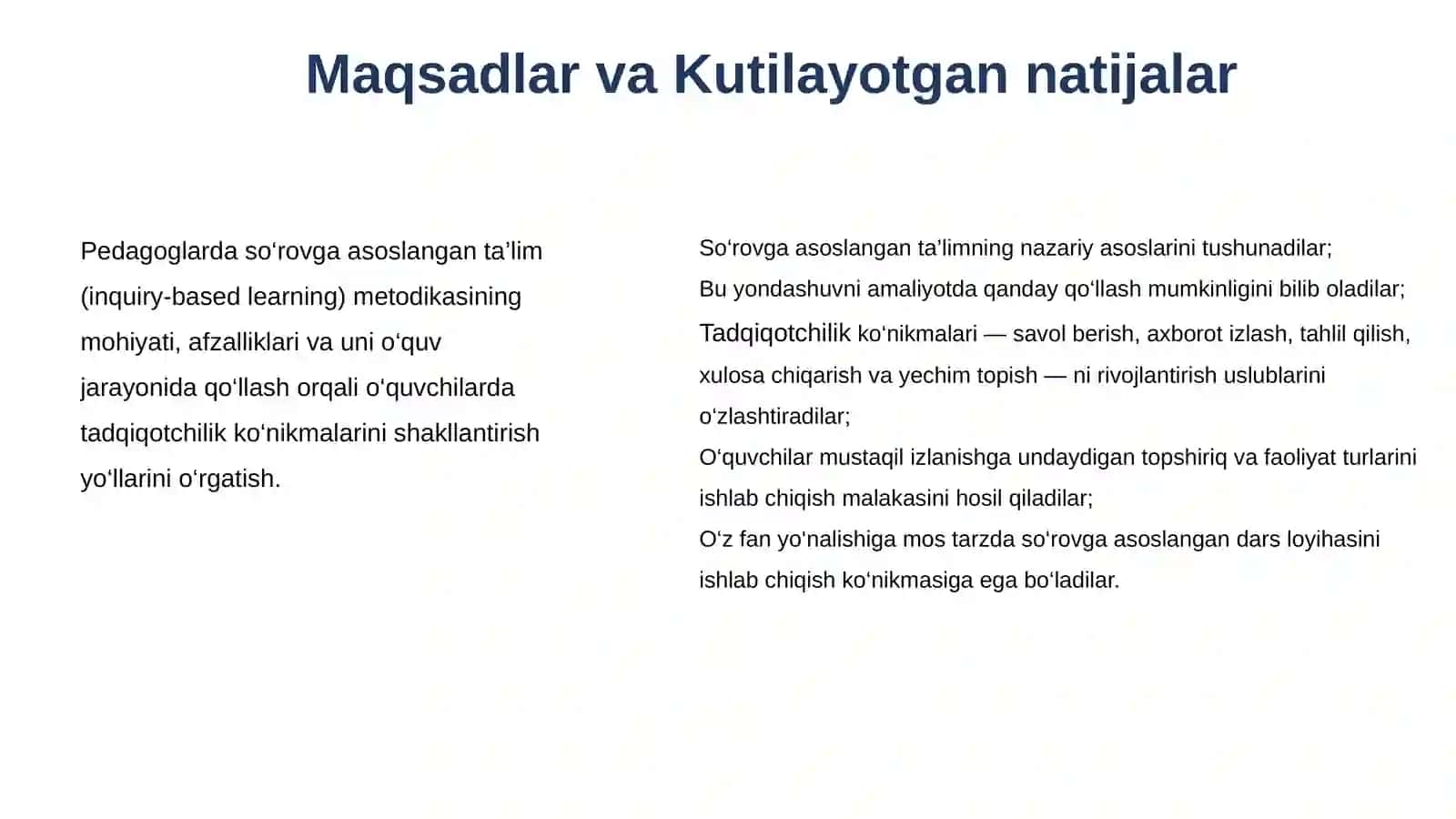 So‘rovgʻa asoslangan ta’limda tadqiqotchilik ko‘nikmalari 2
