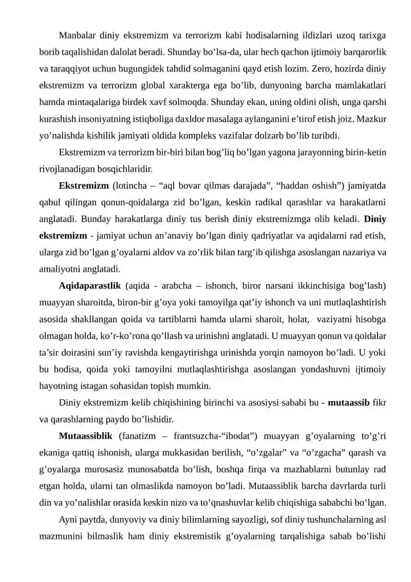 Diniy ekstremizm va terrorizm 2