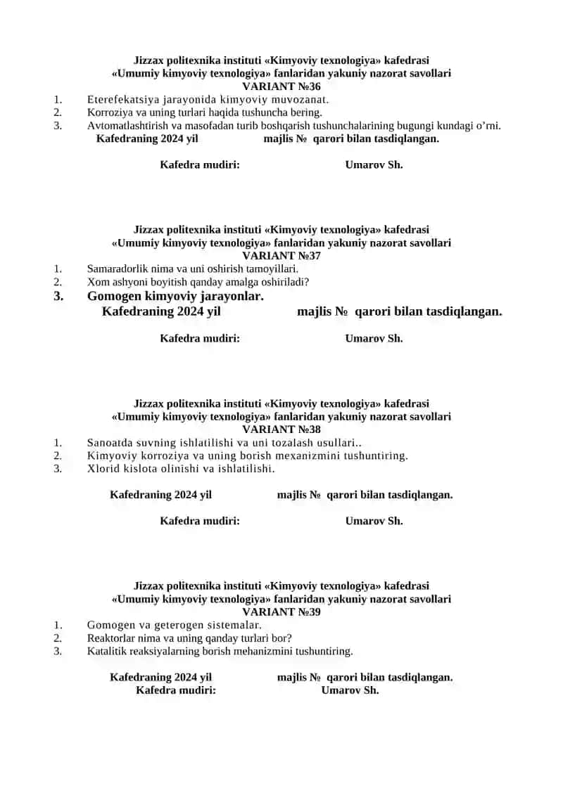 Umumiy kimyoviy texnologiya 2