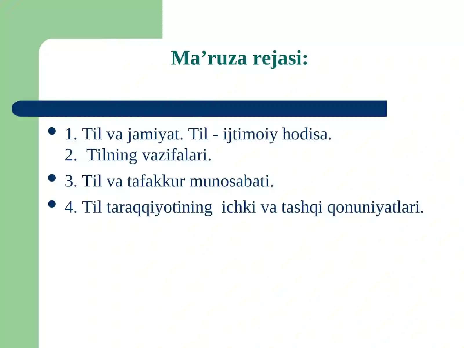 Til tаrаqqiyotining jаmiyat tаrаqqiyoti bilаn munоsаbаti. Tilva tafakkur munosabati 2
