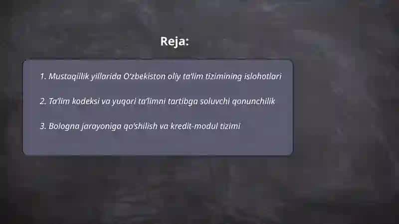 Mustaqillik yillarida oliy talim tizimi 2