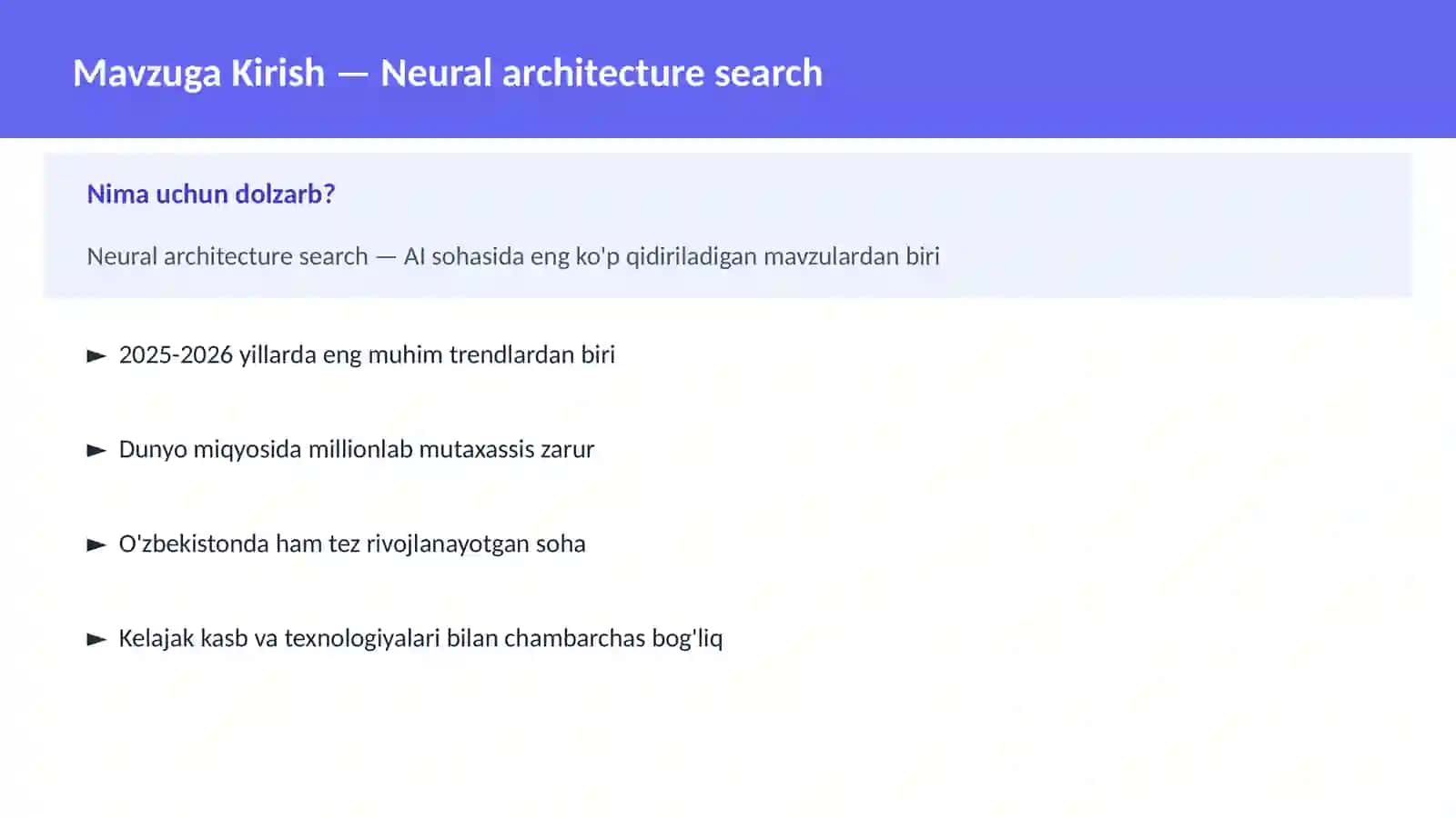 AI | DEEP LEARNING VA NEYRON TARMOQLAR 2