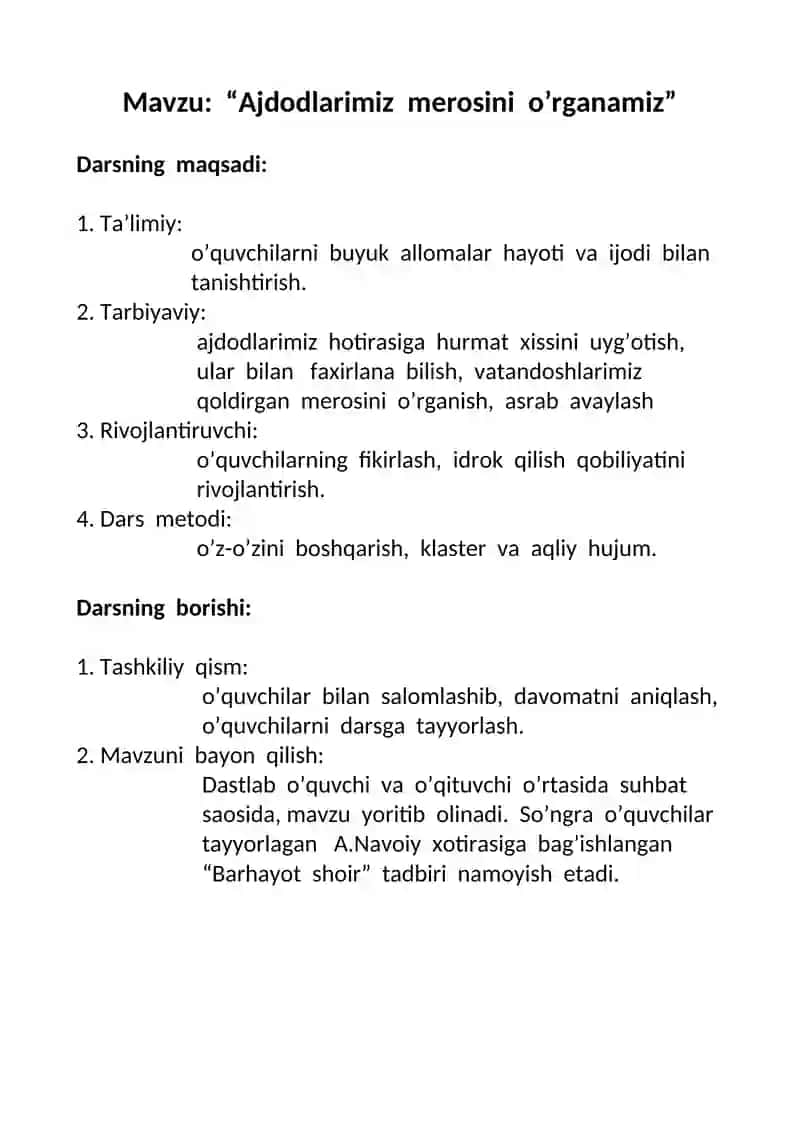 Ajdodlarimiz merosini o’rganish 2