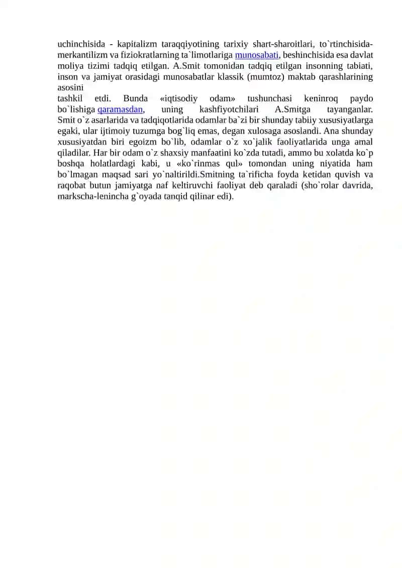 A.Smit va hozirgi zamon. D.Rikardo taʻlimotiningahamiyati 2