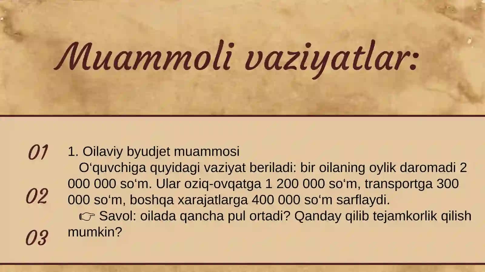Boshlang'ich sinf matematika darslarida iqtisodiy savodxonlikni shakllantirish istiqbollari. 2