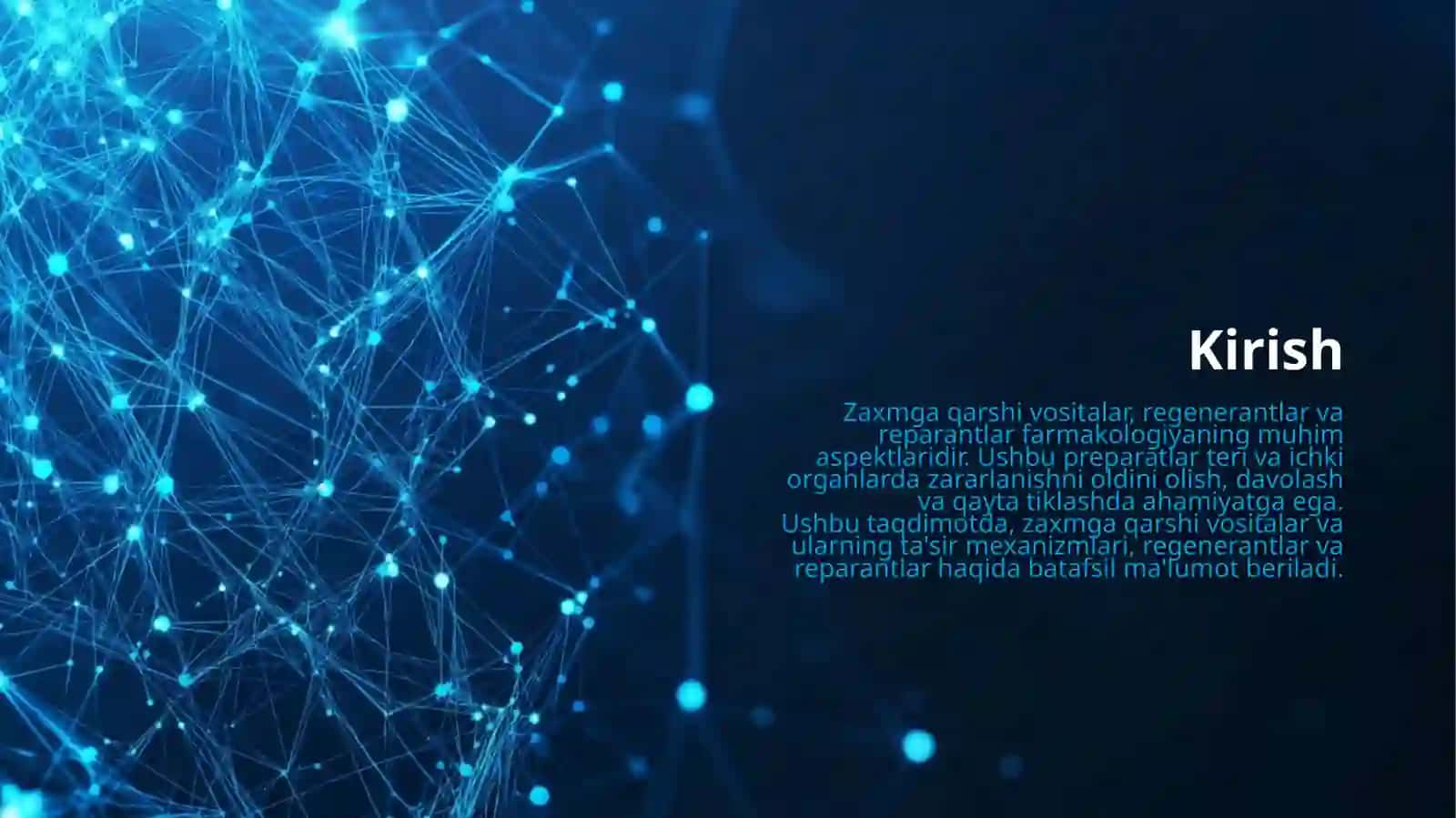 Zaxmga qarshi vositalar. Regenerantlar va reparantlar 2