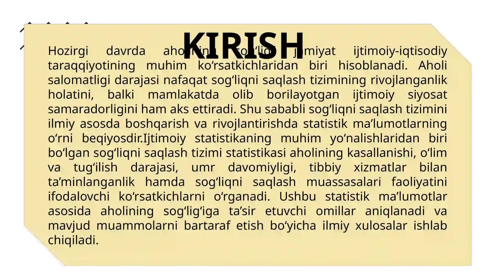 SOGʻLIQNI SAQLASH TIZIMI STATISTIKASI 2