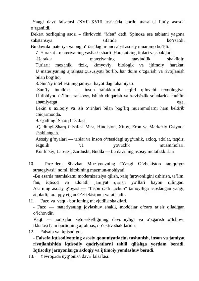 Falsafa fanining predmeti, funksiyalari 2