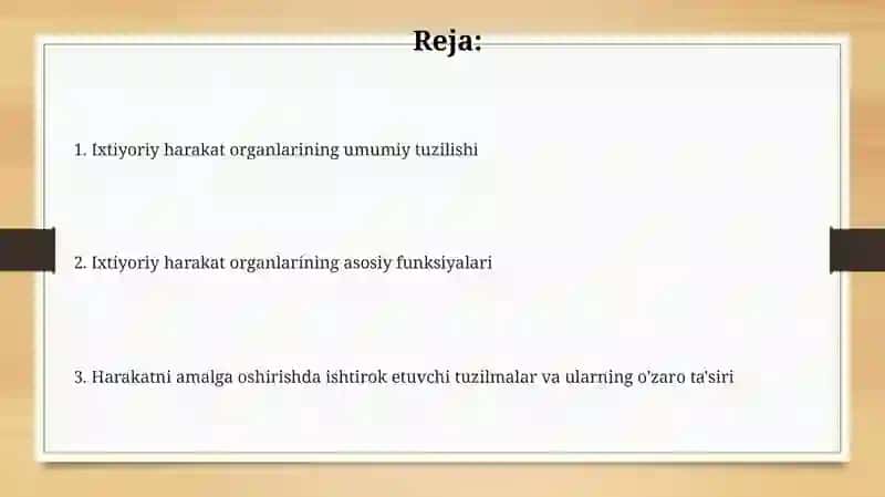 Ixtiyoriy harakat organlariga umumiy morfofunksional tavsif 2