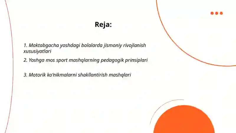Maktabgacha yoshdagi bolalar uchun sport mashqlari.Sport mashqlariga oʻrgatish metodikasi 2