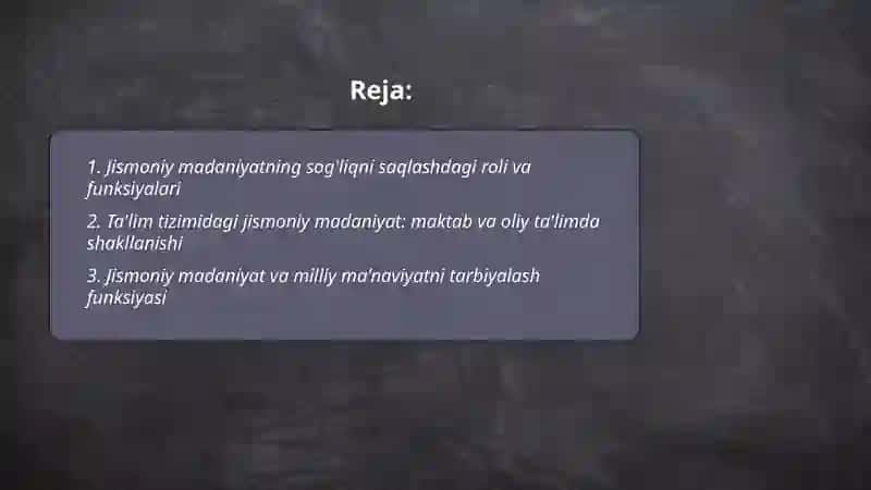 Jismoniy madaniyatning jamiyatdagi vazifalari va shakllari 2