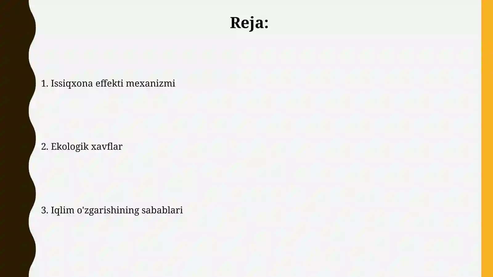 Iqlim o'zgarishi sabablari issiqxona efekktimexanizmiva 2