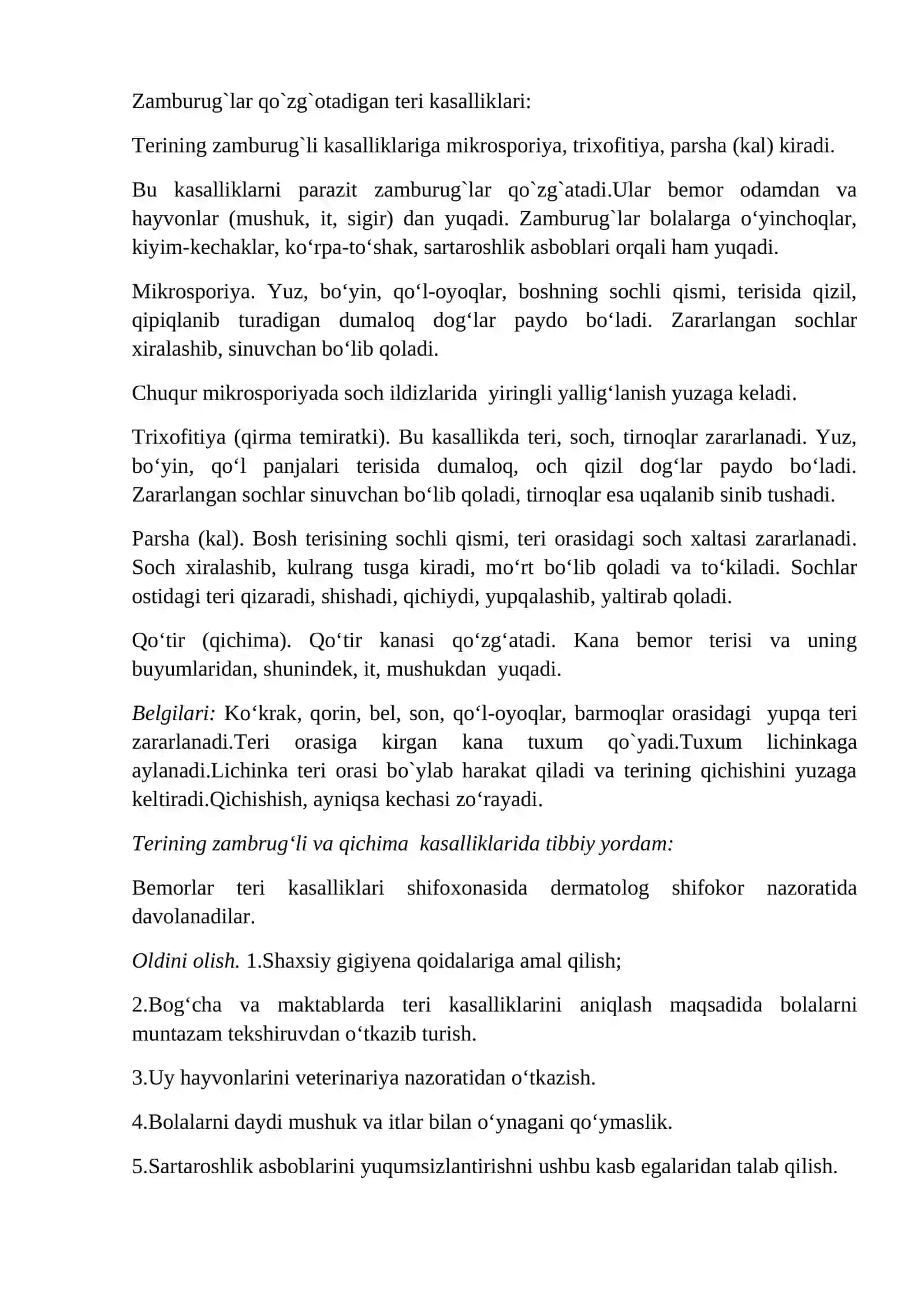 Teri va tanosil a`zolarining yuqumli kasalliklari 2