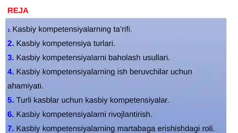 Kasbiy kompetensiyalar va ularning ishberuvchilar uchun ahamiyati 2