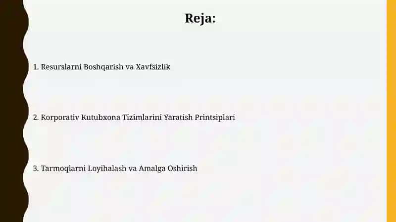 Korporativ kutubxona tizimlari va tarmoqlarni yaratish prinsiplari 2