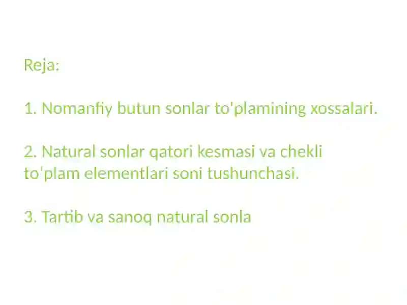 Nomanfiy butun sonlar 2